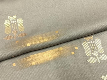 平和屋着物●訪問着　竹屋町刺繍　遠州椿　金糸　金彩　正絹　逸品　未使用　AABI1575fy
