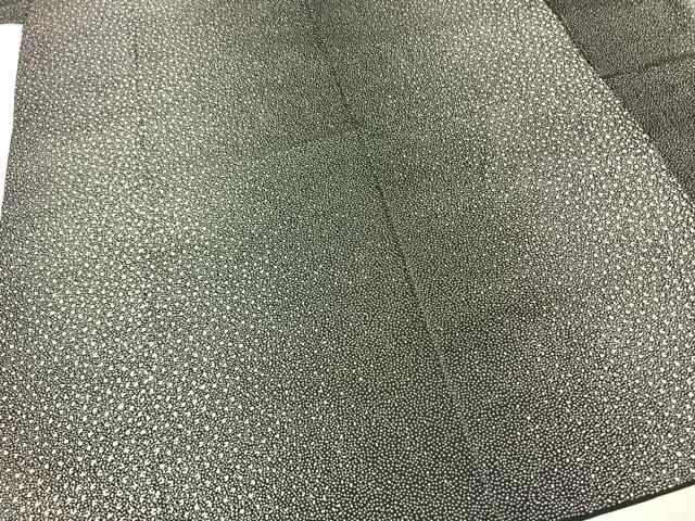 平和屋着物●上質な小紋　霞文　黒地　正絹　逸品　AABI1576fy