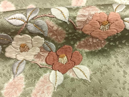平和屋着物●訪問着　絞り　刺繍　草花文　金糸　金彩　正絹　逸品　AABI1578fy