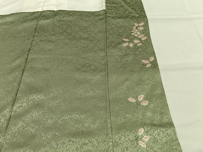 平和屋着物●訪問着　絞り　刺繍　草花文　金糸　金彩　正絹　逸品　AABI1578fy