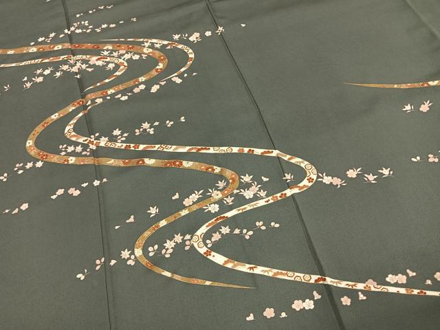 平和屋着物●訪問着　刺繍　熨斗花文　金彩　正絹　逸品　AABI1579fy