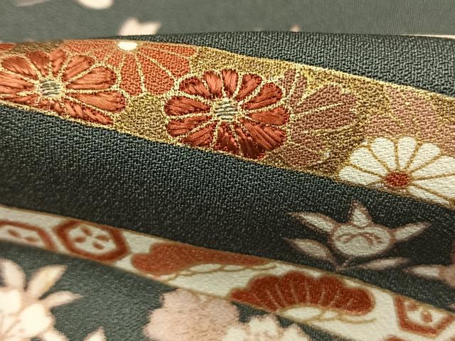 平和屋着物●訪問着　刺繍　熨斗花文　金彩　正絹　逸品　AABI1579fy