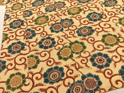 平和屋着物●上質な小紋　型染め　花唐草文　正絹　逸品　未使用　AABI1581fy
