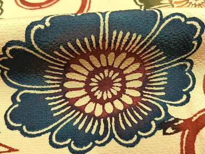 平和屋着物●上質な小紋　型染め　花唐草文　正絹　逸品　未使用　AABI1581fy