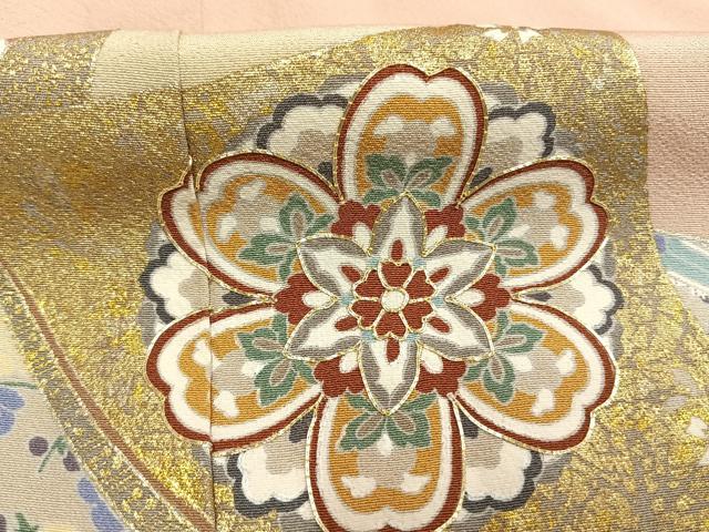 平和屋着物●豪華色留袖　友禅　作家物　駒刺繍　色紙重ね花文　暈し染め　金銀彩　正絹　逸品　AABI1585fy