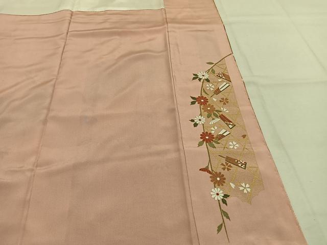 平和屋着物●訪問着　扇面花文　暈し染め　金彩　正絹　逸品　AABI1586fy