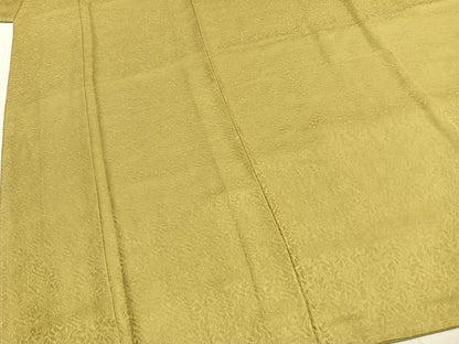 平和屋着物●上質な色無地　草葉地紋　木蘭色　正絹　逸品　AABI1590fy