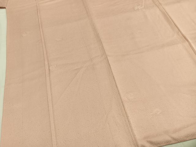 平和屋着物●本加賀友禅作家　柿本市郎　色無地　草花地紋　洗柿色　正絹　逸品　AABI1594fy