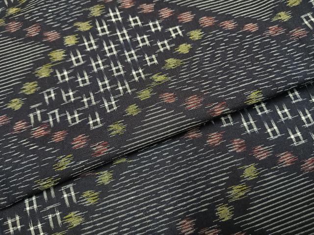 平和屋着物●久留米絣　単衣　檜垣文　綿　逸品　AABI1595fy