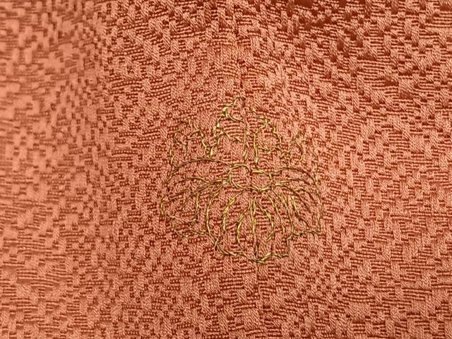 平和屋着物●上質な色無地　珊瑚朱色　正絹　逸品　AABI1599fy