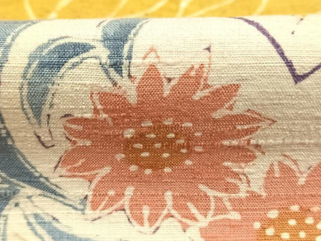 平和屋着物●訪問着　紬地　扇面花文　正絹　逸品　未使用　AABI1601fy