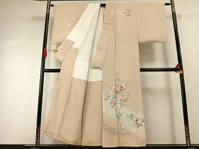 平和屋着物●訪問着　友禅　枝花文　暈し染め　正絹　逸品　AABI1609fy