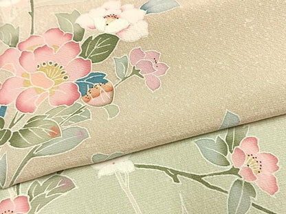 平和屋着物●訪問着　友禅　枝花文　暈し染め　正絹　逸品　AABI1609fy
