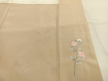 平和屋着物●訪問着　友禅　枝花文　暈し染め　正絹　逸品　AABI1609fy