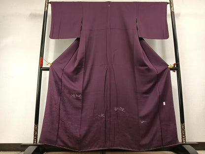平和屋着物●本加賀友禅作家　押田正義　訪問着　風景飛鳥文　桑の実色　正絹　逸品　AABI1610fy