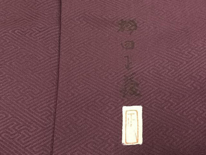 平和屋着物●本加賀友禅作家　押田正義　訪問着　風景飛鳥文　桑の実色　正絹　逸品　AABI1610fy