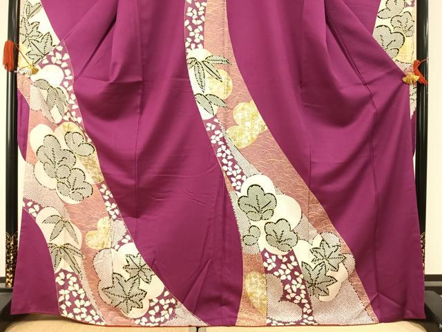 平和屋着物●豪華振袖　舞花文　金彩　正絹　逸品　AABI1615fy