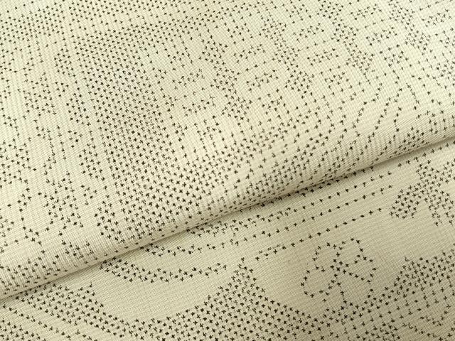 平和屋着物●本場大島紬　白大島　一元絣　幾何学文様　正絹　逸品　AABI1619fy