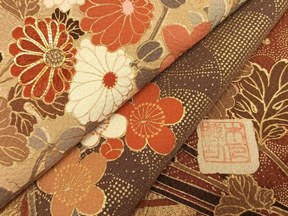 平和屋着物●英王室献上友禅作家　木下勝功　訪問着　駒刺繍　枝花文　暈し染め　金彩　正絹　逸品　AABI1620fy