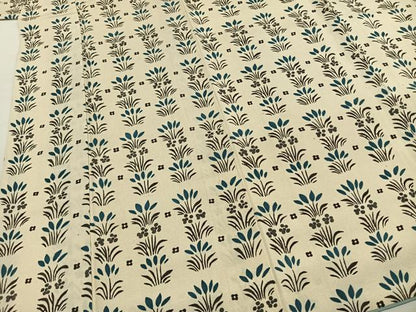 平和屋着物●上質な小紋　型染め　草花文　正絹　逸品　AABI1621fy