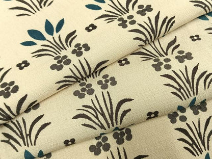 平和屋着物●上質な小紋　型染め　草花文　正絹　逸品　AABI1621fy