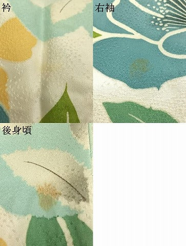 平和屋着物●上質な小紋　絞り　草花文　正絹　逸品　AABI1622fy