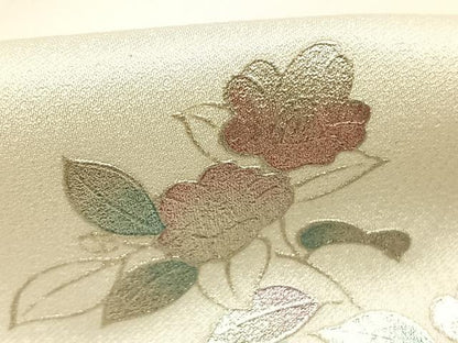 平和屋着物●上質な小紋　草花文　銀彩　正絹　逸品　未使用　AABI1625fy