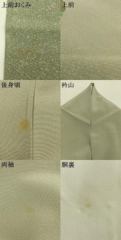 平和屋着物●訪問着　作家物　刺繍　枝花文　暈し染め　金彩　正絹　逸品　AABI1629fy
