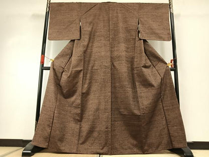 平和屋着物●上質な紬　横縞　正絹　逸品　未使用　AABI1636fy