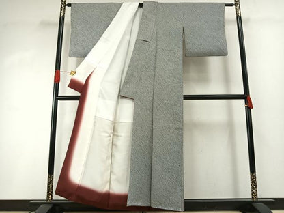 平和屋着物●大変加工の良い総絞り小紋　正絹　逸品　AABI1642fy