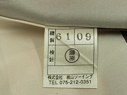 平和屋着物●訪問着　扇面花文　栗鼠　金彩　正絹　逸品　AABI1645fy