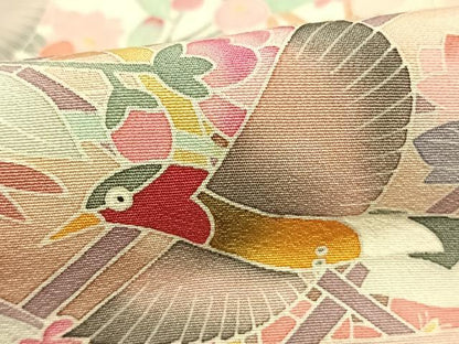 平和屋着物●豪華色留袖　友禅　作家物　花鳥文　仮絵羽　正絹　逸品　未使用　AABI1648fy