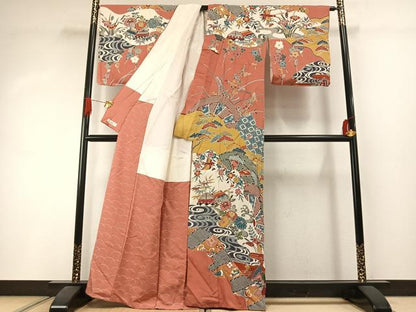 平和屋着物●訪問着　紅型　花鳥文　やまと誂製　正絹　逸品　AABI1654fy