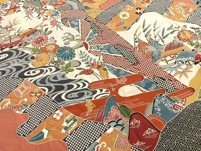 平和屋着物●訪問着　紅型　花鳥文　やまと誂製　正絹　逸品　AABI1654fy