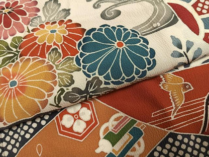 平和屋着物●訪問着　紅型　花鳥文　やまと誂製　正絹　逸品　AABI1654fy