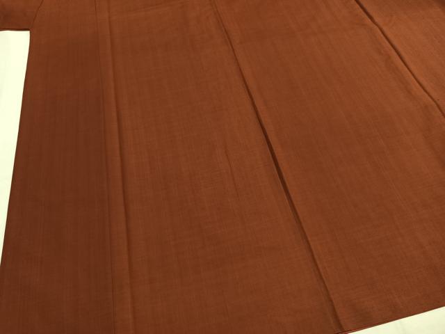 平和屋着物●上質な紬　色無地　団十郎茶色　正絹　逸品　AABI1657fy