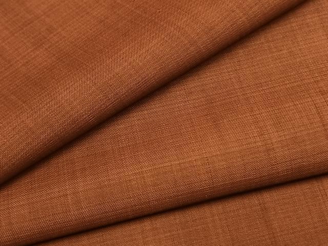 平和屋着物●上質な紬　色無地　団十郎茶色　正絹　逸品　AABI1657fy
