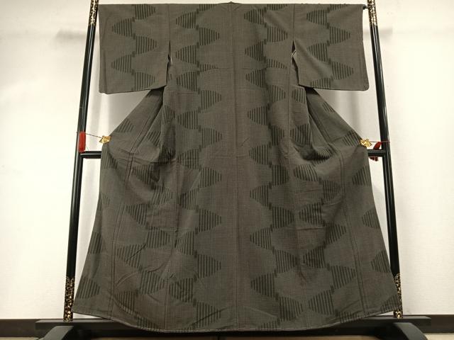 平和屋着物●お召　流水文　正絹　逸品　AABI1658fy