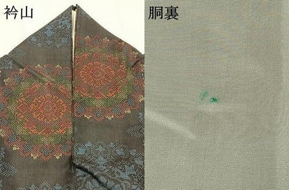 平和屋着物●本場大島紬　一元絣　吉祥花文　正絹　逸品　AABI1662fy