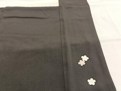 平和屋着物●訪問着　舞桜文　暈し染め　銀彩　鬼しぼ縮緬　正絹　逸品　AABI1666fy