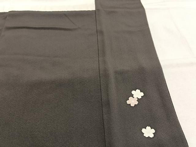 平和屋着物●訪問着　舞桜文　暈し染め　銀彩　鬼しぼ縮緬　正絹　逸品　AABI1666fy