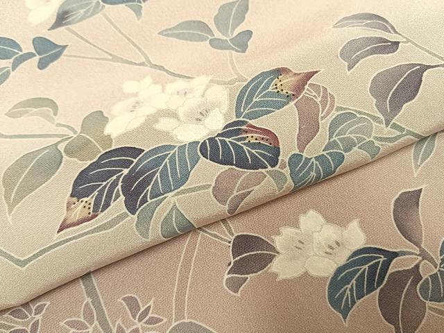 平和屋着物●訪問着　友禅　枝花文　正絹　逸品　AABI1670fy
