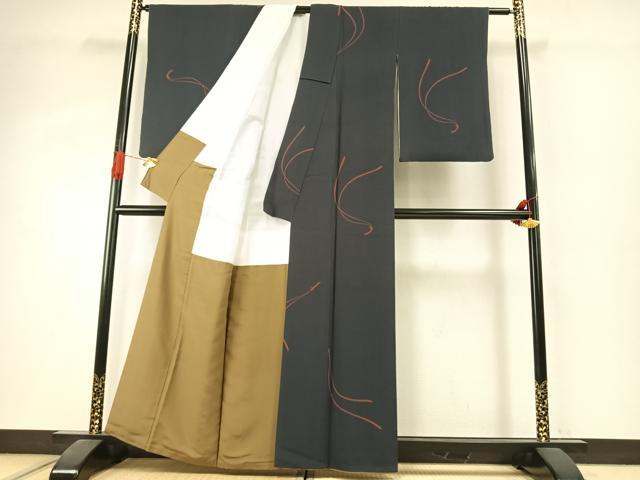 平和屋着物●世界的人形師　辻村寿三郎　ジュサブロー　小紋　兎　正絹　逸品　AABI1672fy