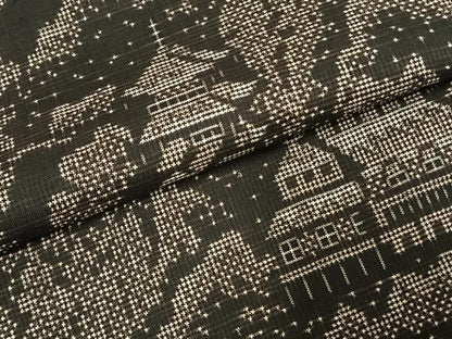 平和屋着物●本場大島紬　一元7マルキ　風景文　正絹　逸品　AABI1676fy
