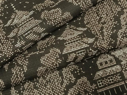 平和屋着物●本場大島紬　一元7マルキ　風景文　正絹　逸品　AABI1676fy