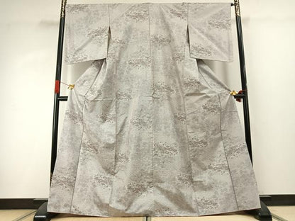 平和屋着物●本場大島紬　白大島　一元7マルキ　雲取り風景文　正絹　逸品　AABI1677fy