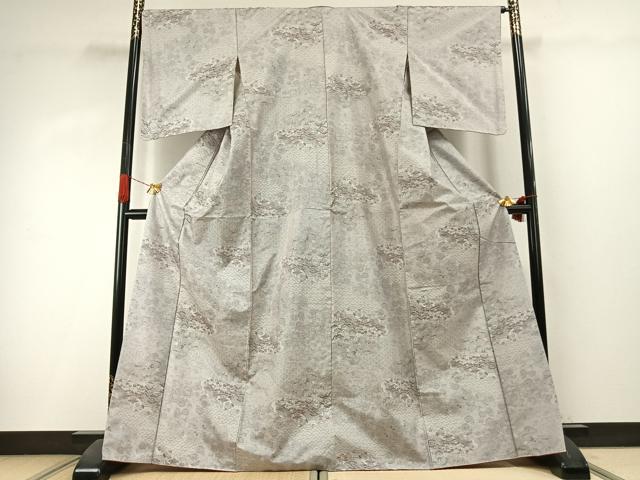 平和屋着物●本場大島紬　白大島　一元7マルキ　雲取り風景文　正絹　逸品　AABI1677fy