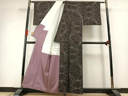 平和屋着物●本場大島紬　カタス9マルキ　舞花文　正絹　逸品　AABI1678fy