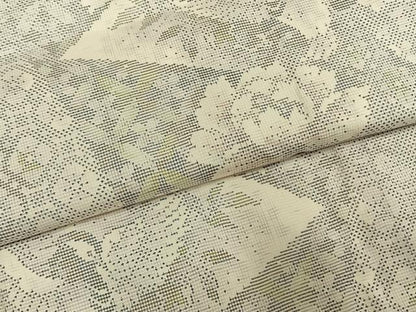 平和屋着物●本場大島紬　白大島　カタス9マルキ　花鳥文　ますいわ屋扱い　正絹　逸品　AABI1680fy