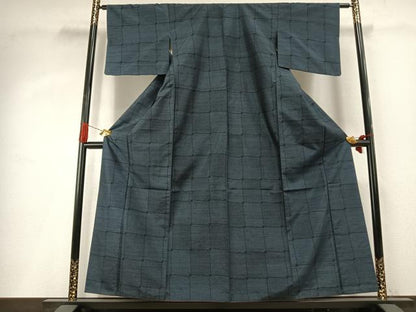 平和屋着物●塩沢紬　120亀甲　色紙文　ますいわ屋扱い　正絹　逸品　AABI1682fy